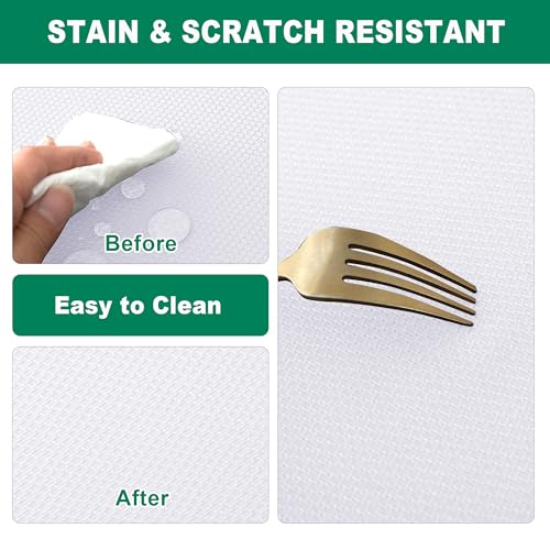 Biscaynebay Textured Fabric Tablecloths 52x70 Inches Rectangular, White Water Resistant Tablecloths for Dining, Kitchen, Wedding and Parties etc. Machine Washable by Biscaynebay - Image 5