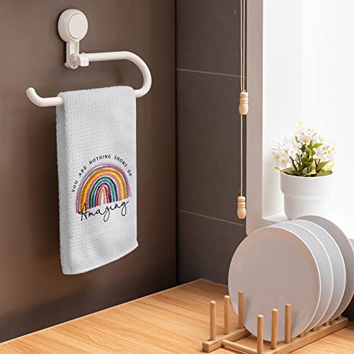 Hiwx Bohemian You Are Nothing Short Of Amazing Decorative Kitchen Towels And Dish Towels, Boho Rainbow Motivational Encouragement Hand Towels Tea Towel For Bathroom Kitchen Decor 16×24 Inches #TOP1