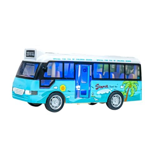 SUPVOX Autobús Escolar de Juguete para Niños de Plástico con Luz y Juguete Educativo Mini Autobús Simulado para Casa 1