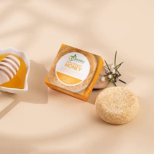 Bamboearth Solid Shampoo Bar And Conditioner Effect Hair Soap – 100% Organic Shampoo Bars For Hair With All Natural Plant Based Essential Oils And Zero Waste Biodegradable Packaging (Honey) #TOP3