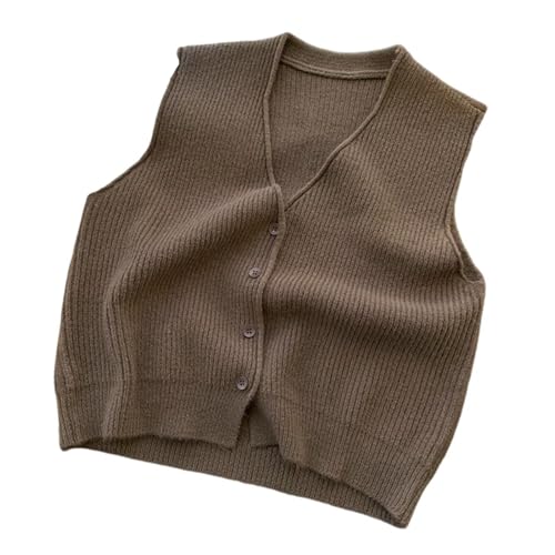 Women's Sweater Vest, Button Up V Neck Sleeveless Knit Cardigan