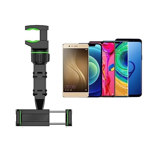 Suporte De Celular Universal Para Retrovisor Espelho De Carro, Banco Traseiro, Casa, Cozinha, Mesa, Multifuncional Clip Giratório 360°, Verde E Cinza [KRV MAGAZINE]