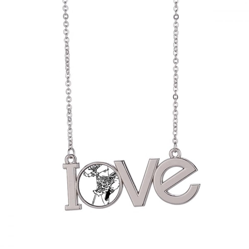 Collier pèlerinage chinois dessin d'amour en pendentif délicat, M - 4