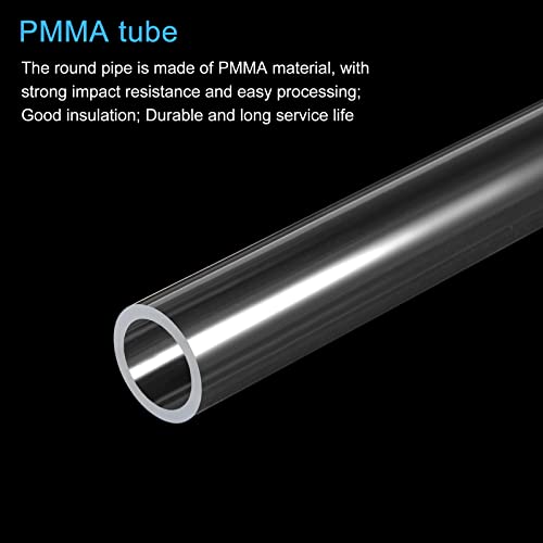 MECCANIXITY Acrylic Pipe Clear Rigid Round Tube 14mm(9/16") ID 18mm(0.7") OD 18" for Lamps and Lanterns, Water Cooling System 2pcs by MECCANIXITY - Image 4