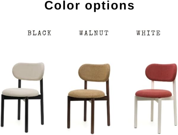 Miniatura 7 de BISCHAIR - Juego de 2 sillas de comedor de madera tapizadas de mediados de siglo modernas para muebles de habitación con diseño ergonómico duradero