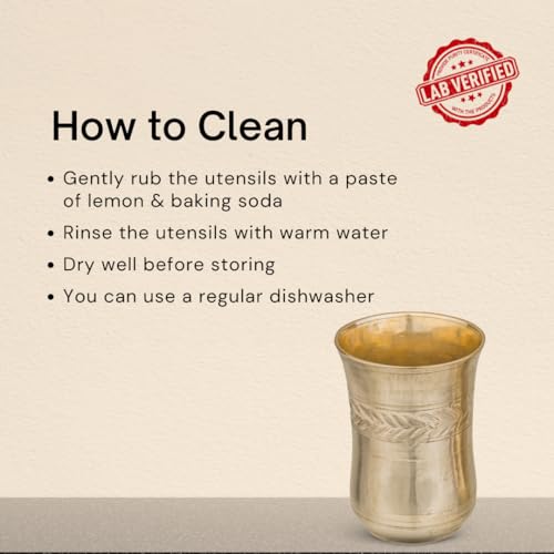 Image of K P Lab Verified Pure Bronze Kansa Glass | 400ml Handmade Bronze Glass | Certified Quality | Ayurvedic Benefits for Digestion & Immunity | Ideal for Gifting