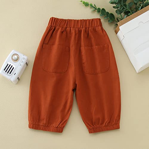 Toddler Baby Boys Baggy Sweatpants Solid Elastic High Waist Wide Leg Pants Summer Casual Soft Leggings Trousers2