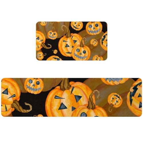 Tapetes de cocina de Halloween lavables y antideslizantes para pasillo 2