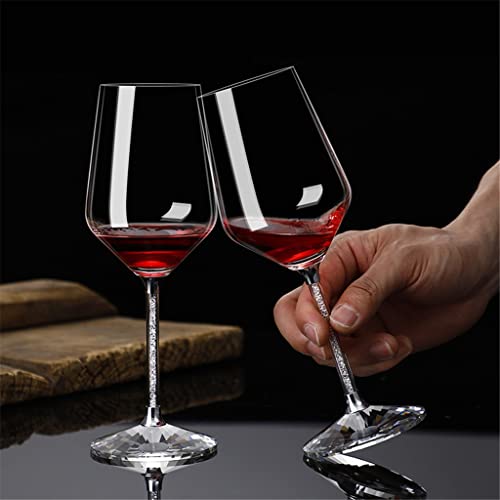 Zsedp Crystal Red Wine Glass Goblet Set Home With Drill Champagne Glass Decanter Upside Down European Wedding Gift (Color : C -Set, Size : As Shown) #TOP2