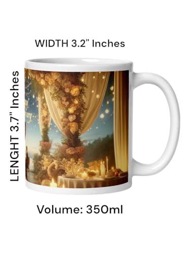 Image of Better Gift Flowers Happy Anniversary Mug, Round Shaped Multicolor Themed Coffee Mugs, Mug for Gifting, Gifting Items for Family, Friends & Closed Ones