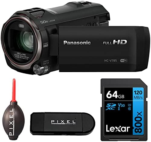 Pixel Connection Panasonic HC-V785K Full HD Camcorder with Advanced Accessory and Travel Bundle | HC-V785K | Extended 3 Years Panasonic Warranty