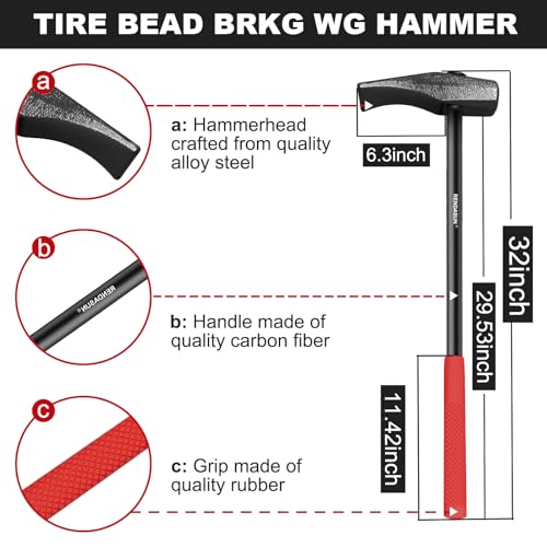 Tire Hammer, Heavy-Duty Bead Breaking Wedge, Tire Bead Breaker, Bead Breaker Tool For Tire Removal, Bead Breaker Tool For Tire Removal, Tire Tools, Unleash Tire-Busting Power For Tire Maintenance. by Rendasun - Image 3
