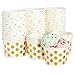 Blue Panda 50-Count Paper Ice Cream Sundae Cups, Yogurt Dessert Bowls, Gold Polka Dot Party Supplies, 8-Ounces