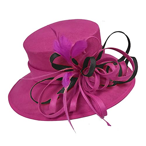 Chapeau rose fuchsia Caprilite noir pour un mariage élégant