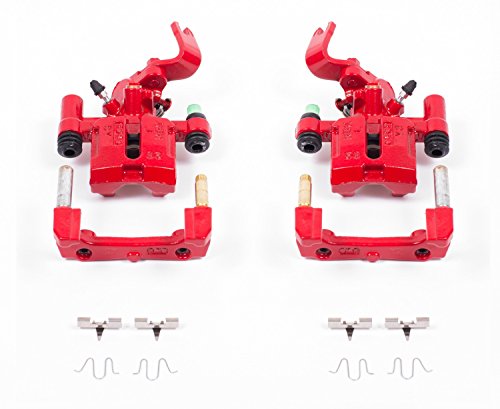 Power Stop Rear S1377 Pair of High-Temp Red Powder Coated Calipers for Mazda Miata 1990-1993 [Model Specific]