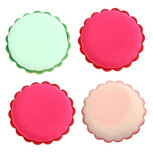 PartyKindom 4pcs Round Makeup Sponges Non-latex Beauty Puff for Face Powder Washable Beauty Sponge for Foundation and Makeup Random Color