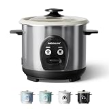 MOOSUM 3-Cup Uncooked Rice Cooker Small - Ceramic Coating Non-Toxic Inner Pot...