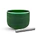 TOPFUND Green F Note Crystal Singing Bowl 12 inch Heart Chakra with Heavy Duty Carrying Case and Suede Mallet
