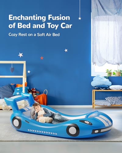 QPAU Cama infantil inflável, cama de viagem infantil com laterais, para acampamento, viagem, hotel o