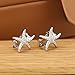 Sparkly Cubic Zirconia Starfish Clip on Earring for Women Crystal Cute Dainty Silver Star Earrin Statement Non Pierced Ears Boho Summer Beach Ocean Vacation Holiday Fashion Jewelry
