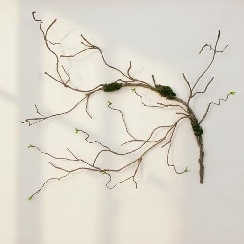 AYLSON 51 inch Artificial Multi Branch Vine with Moss Green Leaves Bendable Hanging Plant Wall Tree vase Filling Suitable Indoor Outdoor Branches Party Easter Christmas Halloween Decoration