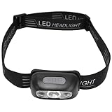 LED Sensor Headlamp, Lightweight USB Rechargeable Gesture Control Head Light with Adjustable Headband 1200mAh 4 Modes ABS Mini Lamp for Camping Hiking