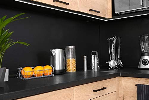 Safiyya 393 inch x17.7 inch Wallpaper Black Peel and Stick Wallpaper Decorative Self-Adhesive Black Contact Paper Waterproof Removable Wallpaper for Wall and Furniture Covering Vinyl Rolls by Safiyya - Used condition - Image 4