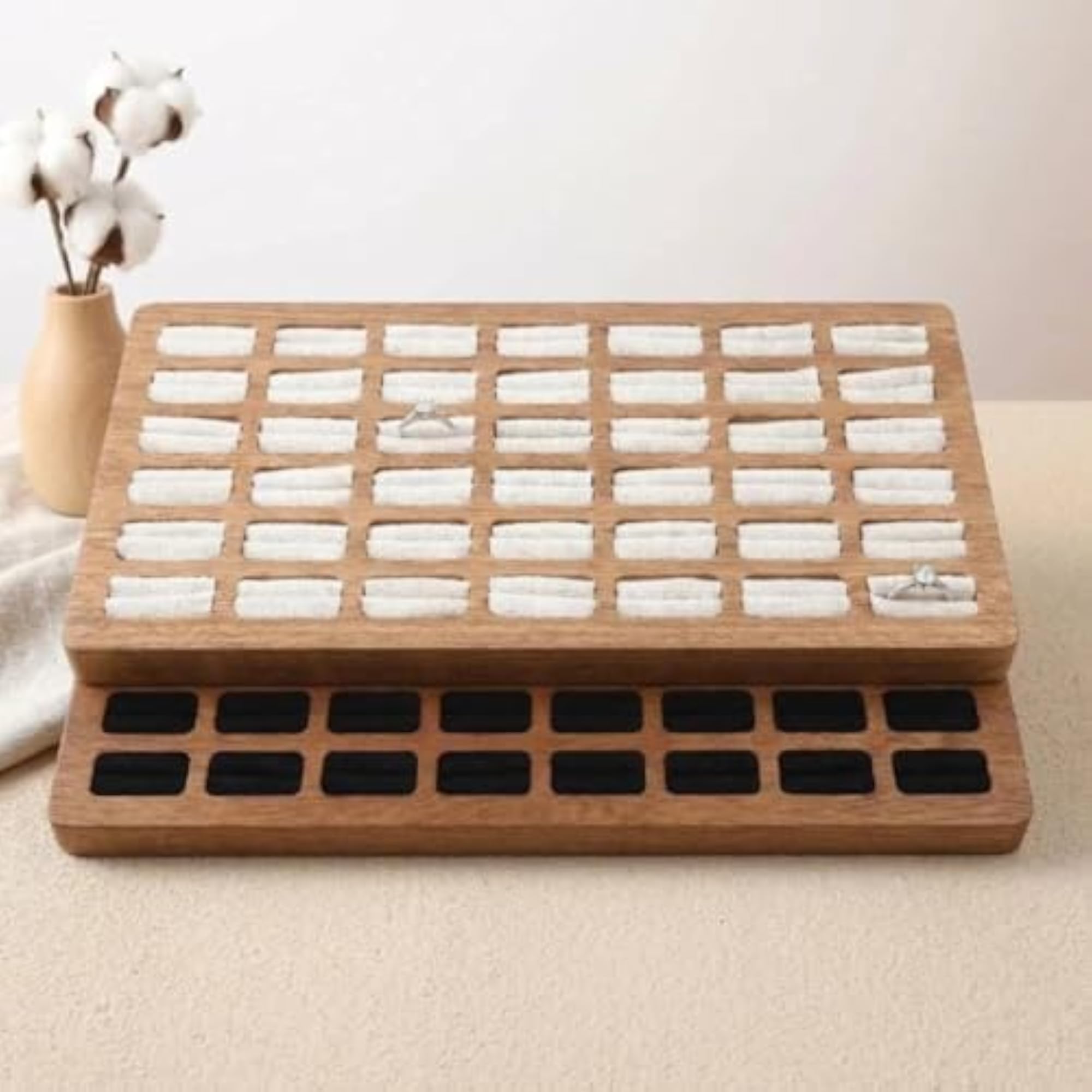 42 Slots Wooden Band Display Tray