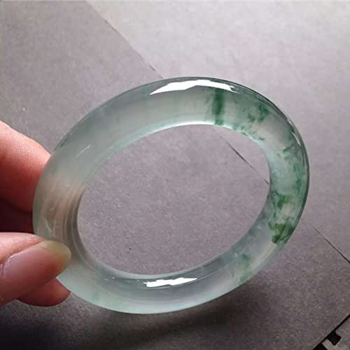 Bracelet de jade bleu véritable et reflets vert flottant