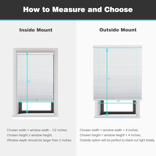 Changshade Cordless Cellular Shades, Blackout Honeycomb Shades for Windows, Pull Down Pleated Blinds, Easy to Install for Indoor Windows and French Doors,52" W x 72" H, White by Changshade - Image 7