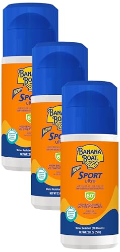 Banana Boat Sport Ultra Roll-On Sunscreen Lotion, Broad Spectrum SPF 60+, 2.5 oz (Pack of 3)