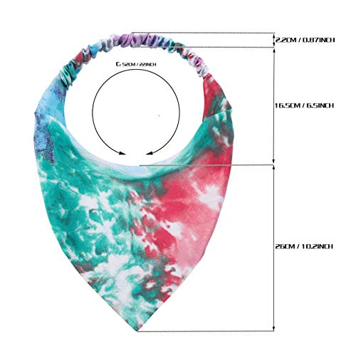 Oneye Hair Scarf Headbands Tie Dye Hair Bandanas Elastic Head Kerchief Chiffon Triangle Hair Scarves For Women Girls Hair Accessories Pack Of 6 #TOP3