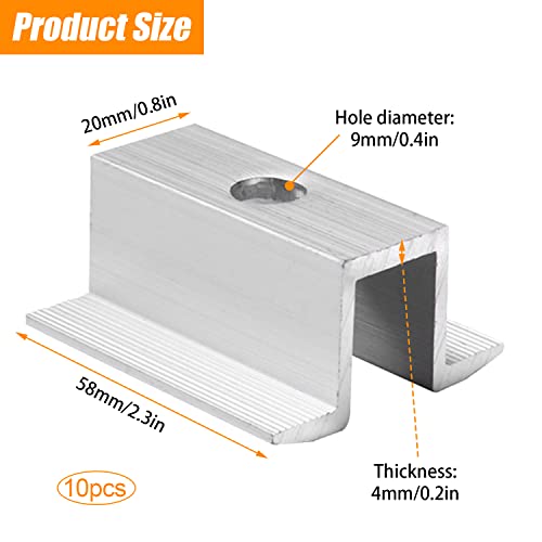 20 Stück Mittelklemme Photovoltaik, 8mm Bohrung PV Modul Befestigung, Solarmodul Halterung Mittelklemme Photovoltaik, für Photovoltaik Solarbefestigung, Solarmodul Befestigung