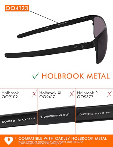 Image of Performance Replacement Lenses Compatible with Oakley Holbrook Metal OO4123, Polarized, UV Protection, Anti-Scratch