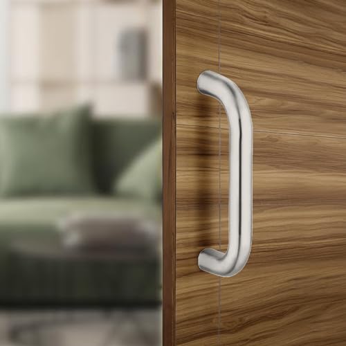 Image of Dorset 8 inch D Type Pull Handle for Main Door| Wooden & Glass Door Pull Push Handle, D Type Handle, Dia 22 mm- Pair - SS Grade 304 - SD08PSS22