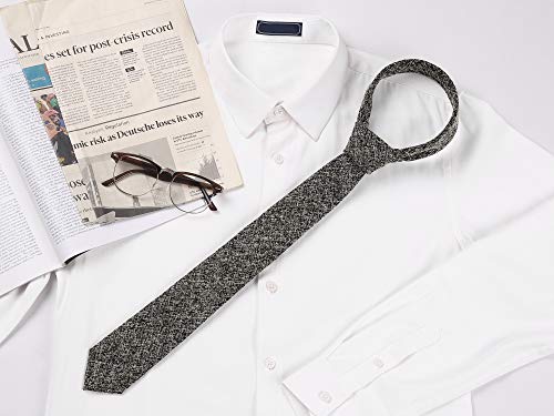 Allegra K Men's Self Tied Solid Color Formal Casual Skinny Necktie One Size Dark Gray #TOP4