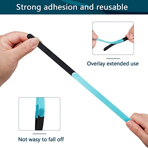 50PCS Reusable Cable Ties Adjustable，Fastening Microfiber Cloth Used for Computer Link Cable Cord Management USB Cable Cable Ties (light blue) by SGLXQ - Used condition - Image 7