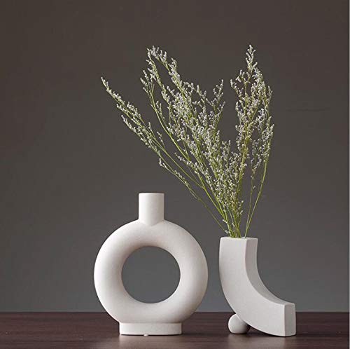 Sunormi Little Gray Ceramic Modern Arts Vases Minimalist Abstraction Flowers Vase Decoration For Living Room Office Home Table #TOP6