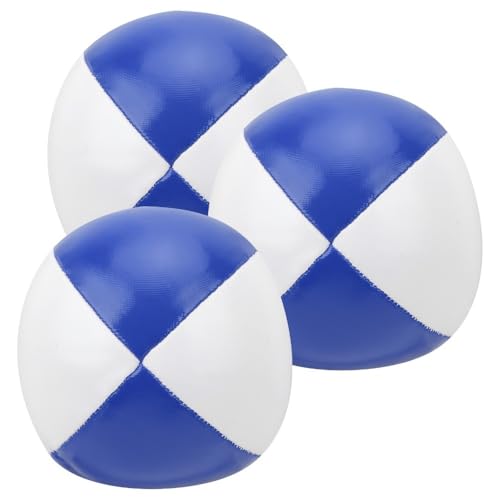 MOPFOL 3Pcs PU Leather Juggling Balls 2.5in – Indoor Outdoor Performance Practice Balls for All Skill Levels, Soft Durable Leisure Sport Training(Blue) - Thumbnail 6