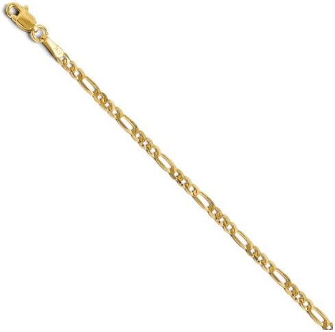 Leslie's Real 14kt Yellow Gold 2.75mm Flat Figaro Chain; 24 inch; Lobster Clasp