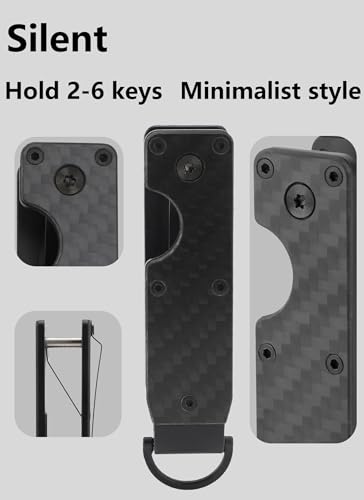 Gugxiom Organizer na klucze z wkrętakiem, aluminiowy uchwyt na klucze, kompaktowe etui na 2-6 kluczy, Czerwony, 10 cm