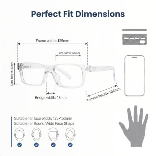 Image of Eyekepper Blue Light Reading Glasses Men Women 0.25, Clear 2 Pack