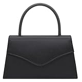 Milisente Women's Evening Bag Bridal Party Clutch Purses Cocktail Prom Handbags with Faux Leather(Embossed Black)
