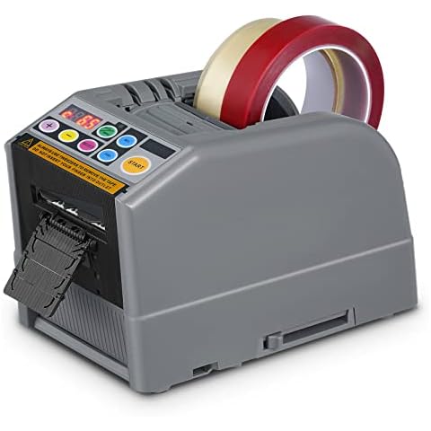 TTLIFE Automatic Tape Dispenser, UK Plug Multifunction Electronic Adhesive Cutter Packing Machine 6-60mm Cut 1/2 Rolls for Home Office Cover