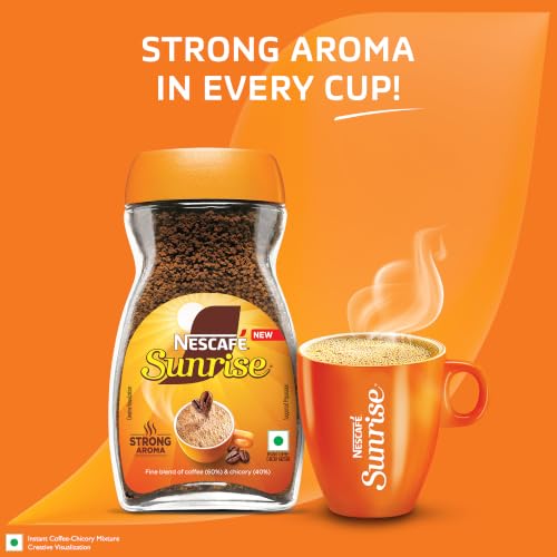 Image of Nescafe Sunrise Instant Coffee | Strong Aroma in every cup | 90g Jar with free mug