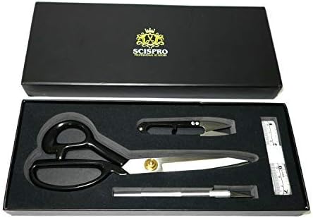 Sewing Scissors Heavy Duty for Fabric+Free Thread Snips+Free Craft Knife&Tape Measure.All Purpose Sharp&Durable Professional Stainless Steel Shears for Tailor, Dressmaker, Office&Home,Art&Craft,Paper