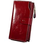 YALUXE Women's Genuine Leather Wallet RFID Blocking Multi Card Holder with Cell Phone Pocket Mothers Day Gifts