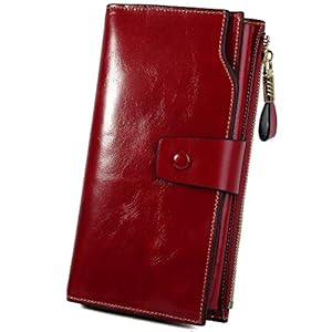 YALUXE Women’s Genuine Leather Wallet RFID Blocking Multi Card Holder with Cell Phone Pocket Mothers Day Gifts