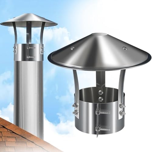 Chimney Cap,Stainless Steel Chimney CapTapered Stove Pipe Cover with Screws for Easy InstallationDurable Rain Protection for Outdoor Fireplace Flue