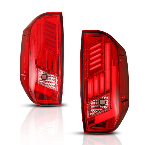Nixon Offroad LED Tail Light Assembly Compatible with 2014-2021 Toyota Tundra Pickup, with LED Sequential Turn Signal Light/Running Light/Parking Light (Red Lens)